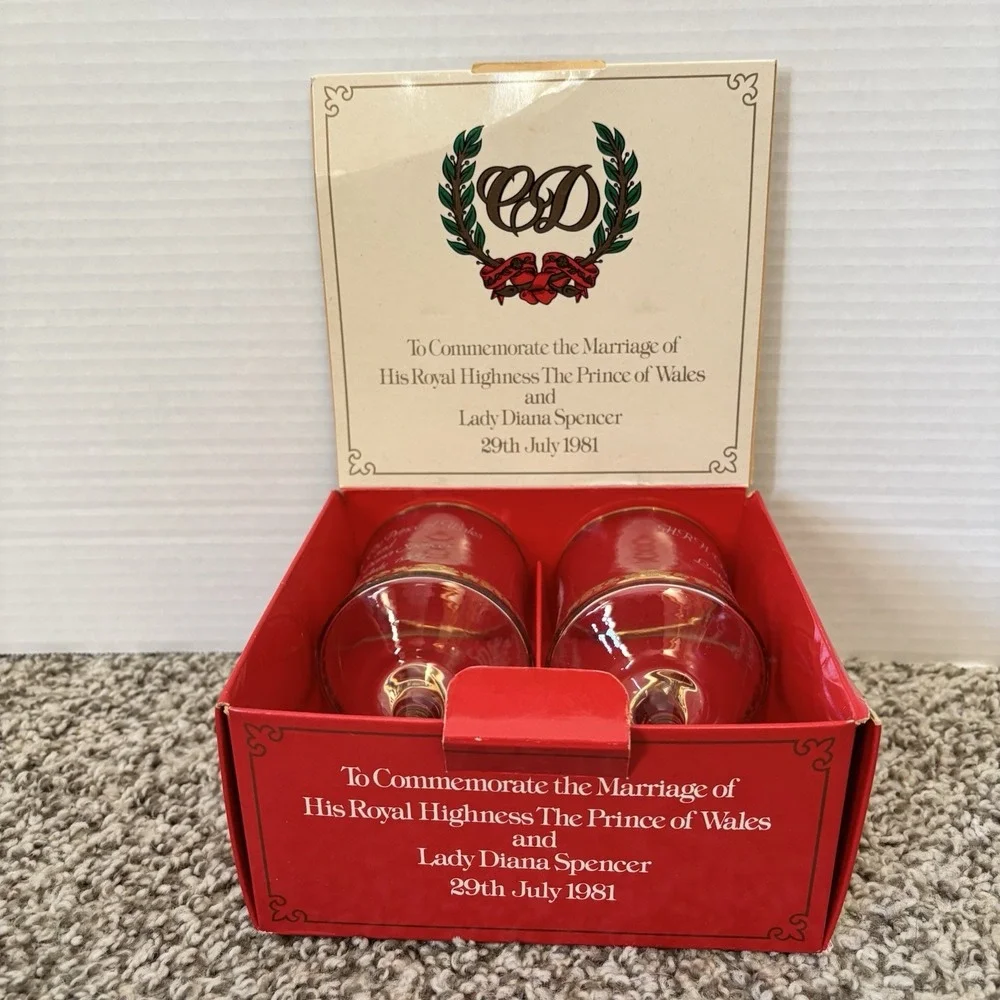 Dema Two Royal Wedding Commemorative Goblets in Original Box